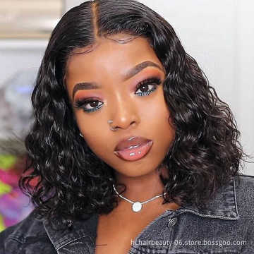 new arrival short  bob curly wigs human hair blonde bob 613 lace front Pre Pluck With Baby Hair Bob Wig